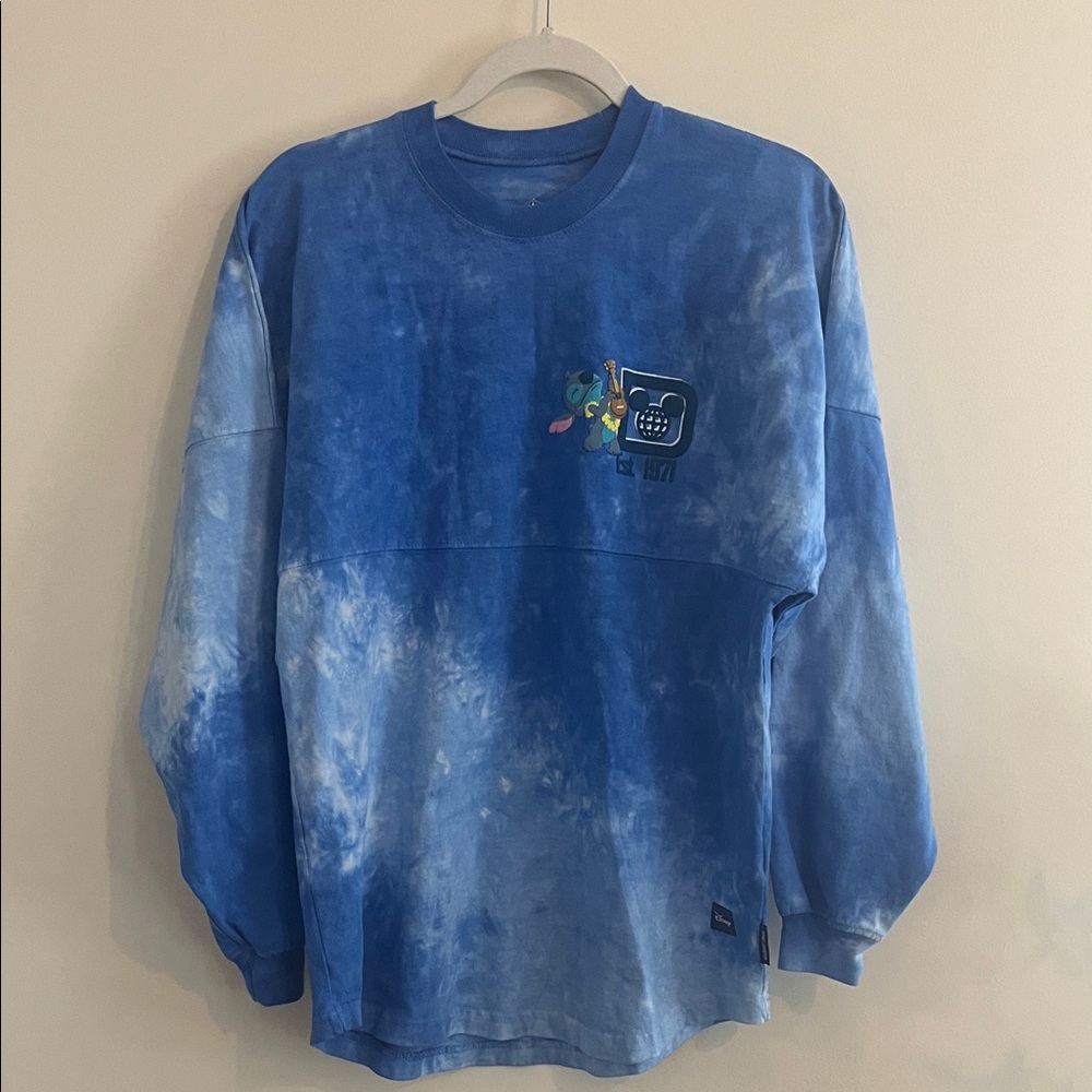Disney Stitch Spirit Jersey Shirt Parks Lilo Vacation Polynesian XS Blue Casual
